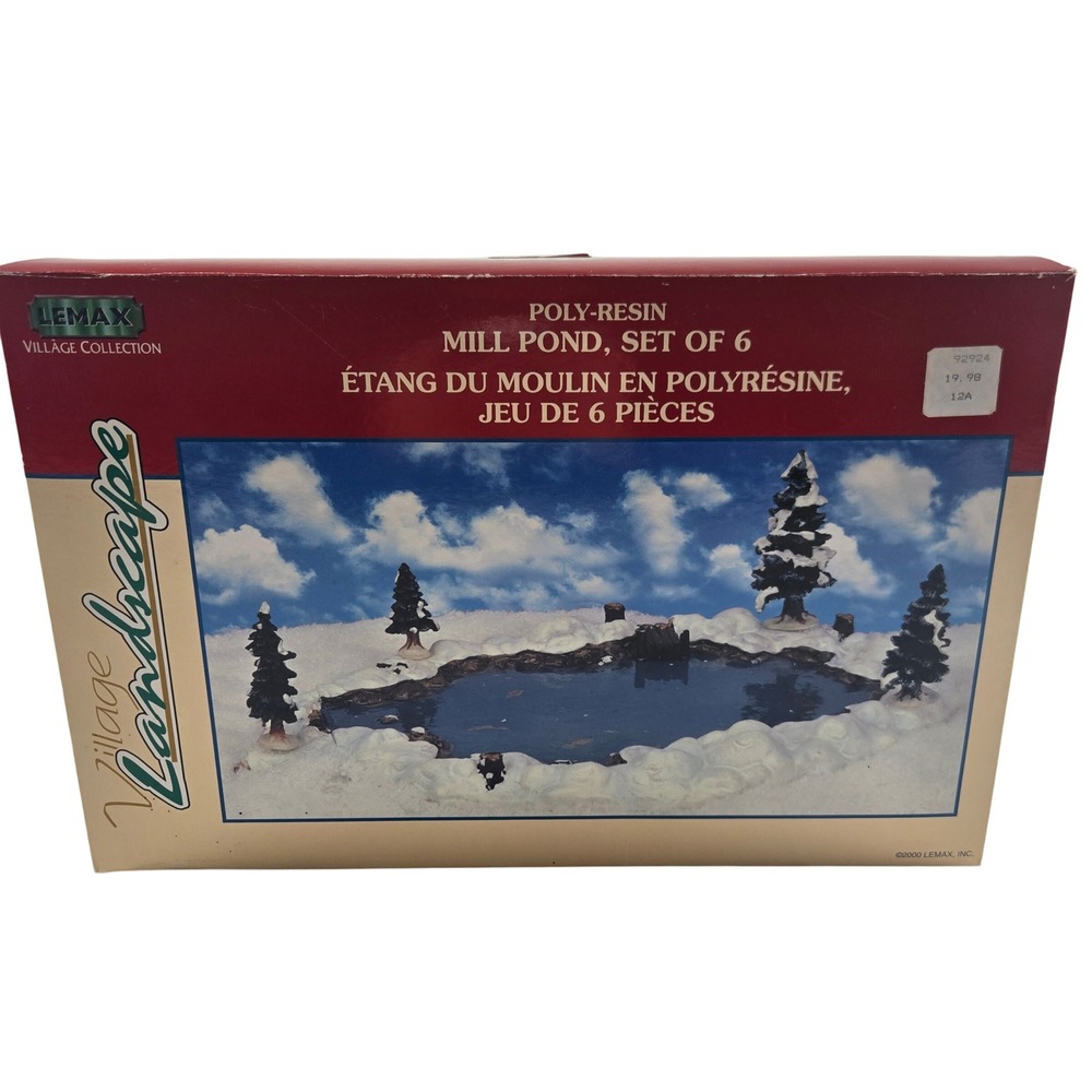 Vintage Christmas Village LEMAX Village Landscape Collection Mill Pond 6-pc Box